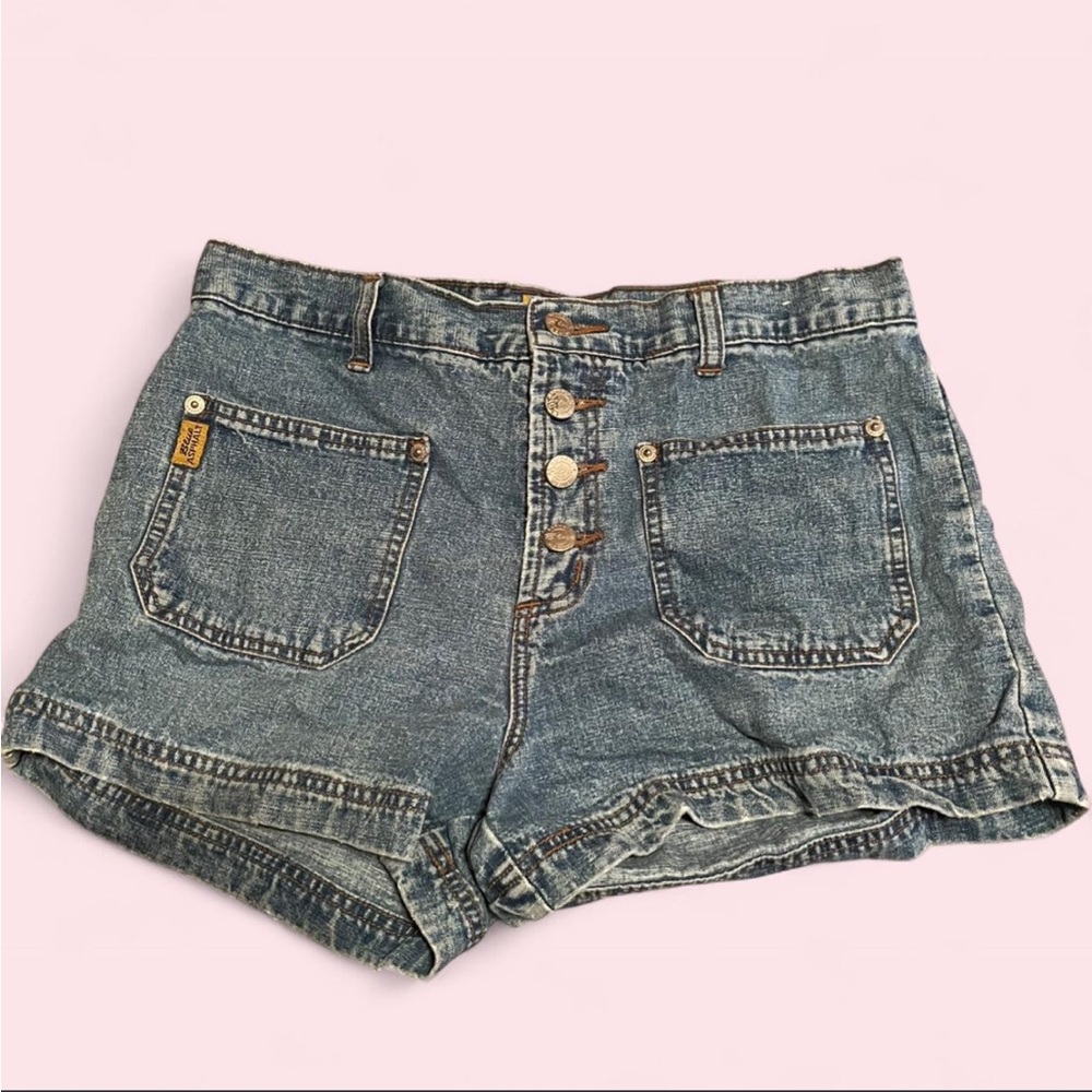 Blue Asphalt Vintage Button-Front Jean Shorts